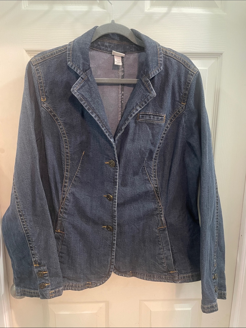 Venezia Dark Blue Denim Blazer Jacket